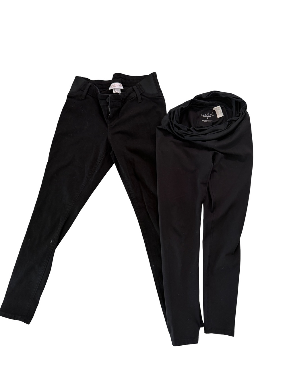 Black Maternity Jeans &  Leggings Duo - Versatile Everyday Bottoms